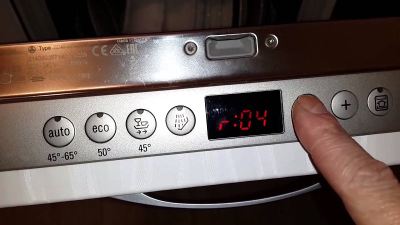 Ошибка в посудомоечной машине, показывающая, что вода не греется